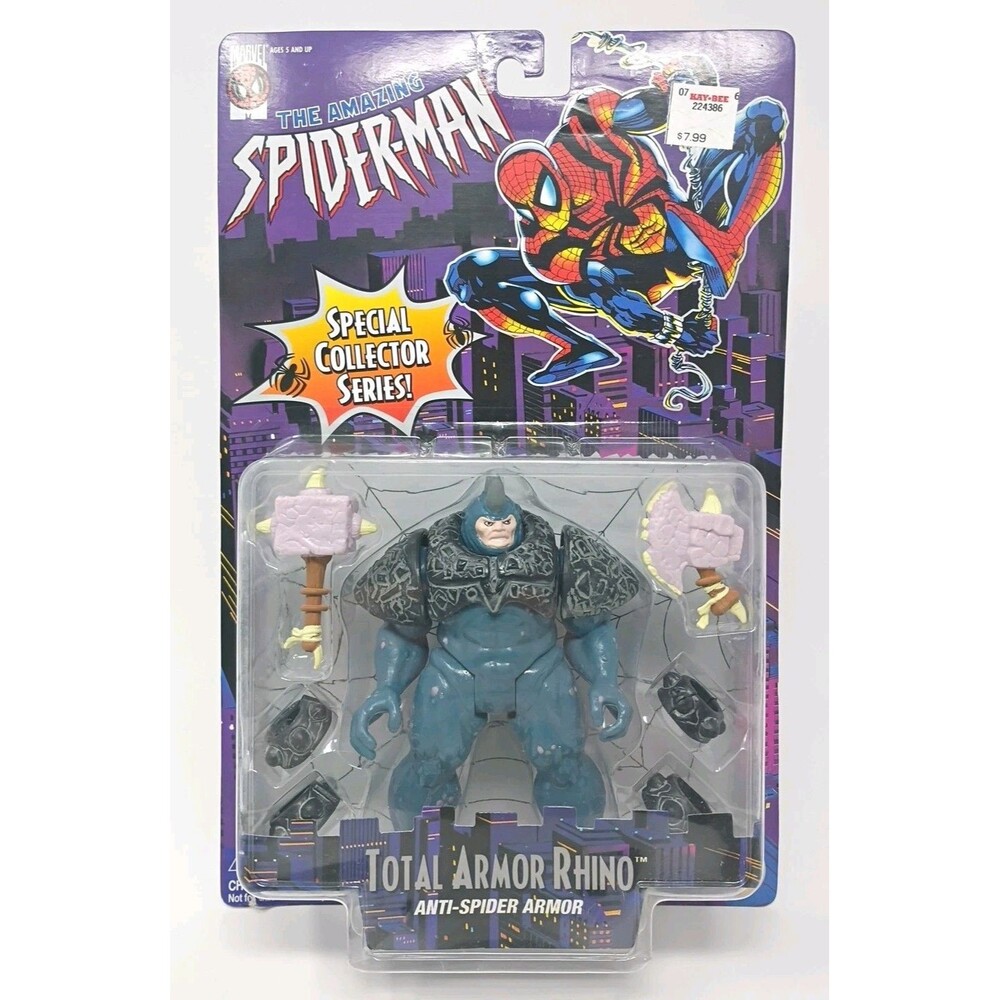 Vintage 90s 1996 Toy Biz  Spider-Man Total Armor Rhino Action Figure